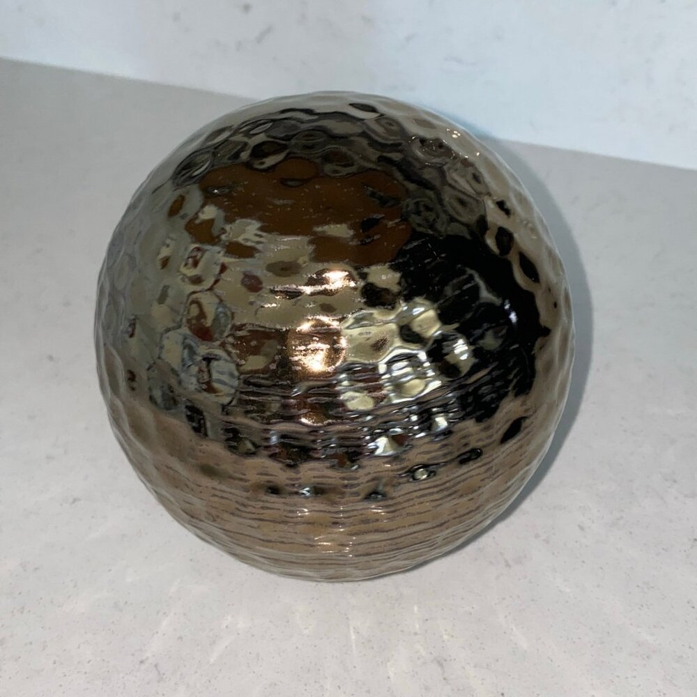 Pier 1‎ Iridescent Ceramic Decorative Sphere Ball Orb Decor Copper Brown
